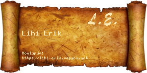 Lihi Erik névjegykártya